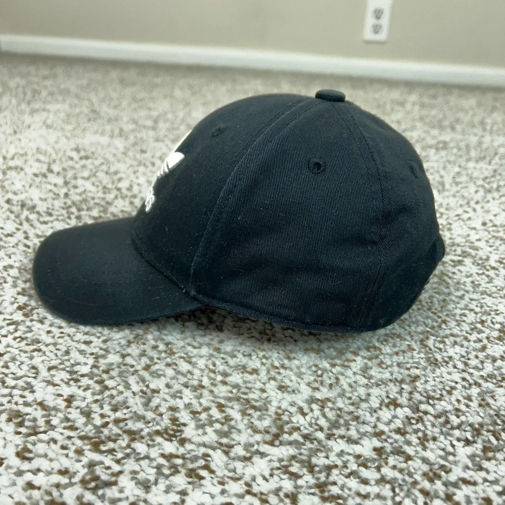 Adidas Hat Cap Strap Back Mens One Size Black Trefoil Logo Dad Baseball Sports